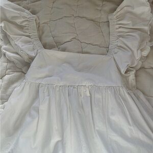 Altar’d State Elegant White Ruffled Babydoll Top